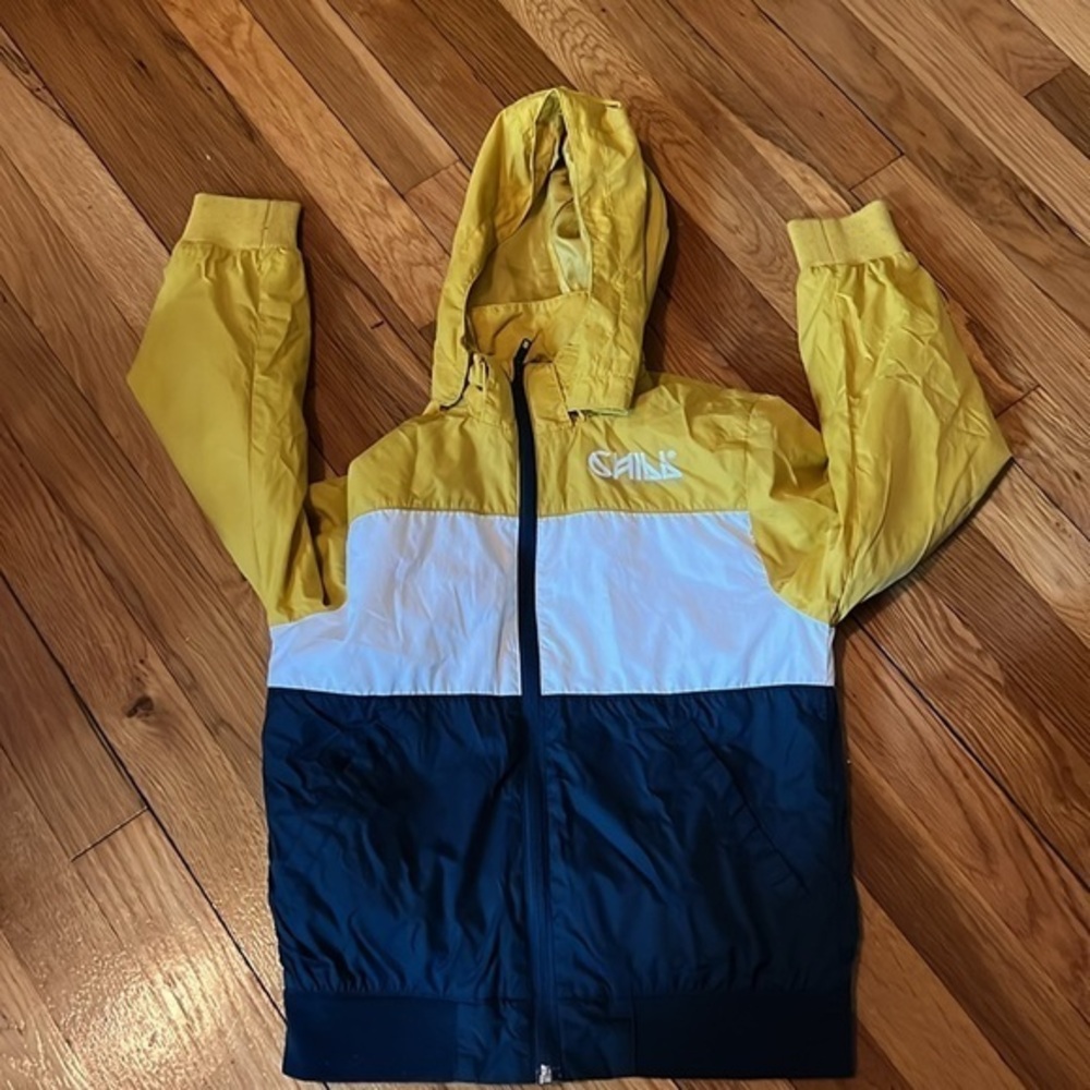 H&M chill tricolor removable hood windbreaker 6-8Y